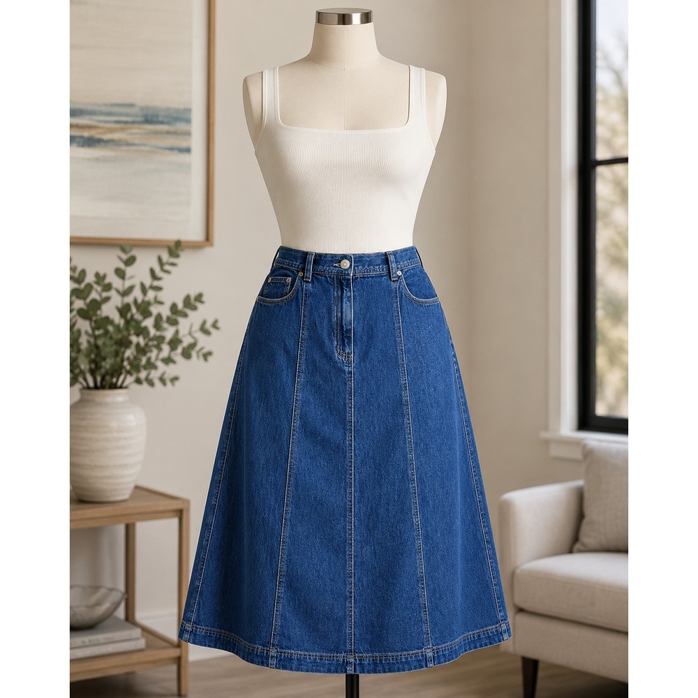 Rare VTG Lauren Jeans Ralph Lauren Jean Skirt Long Sz 4P NWT